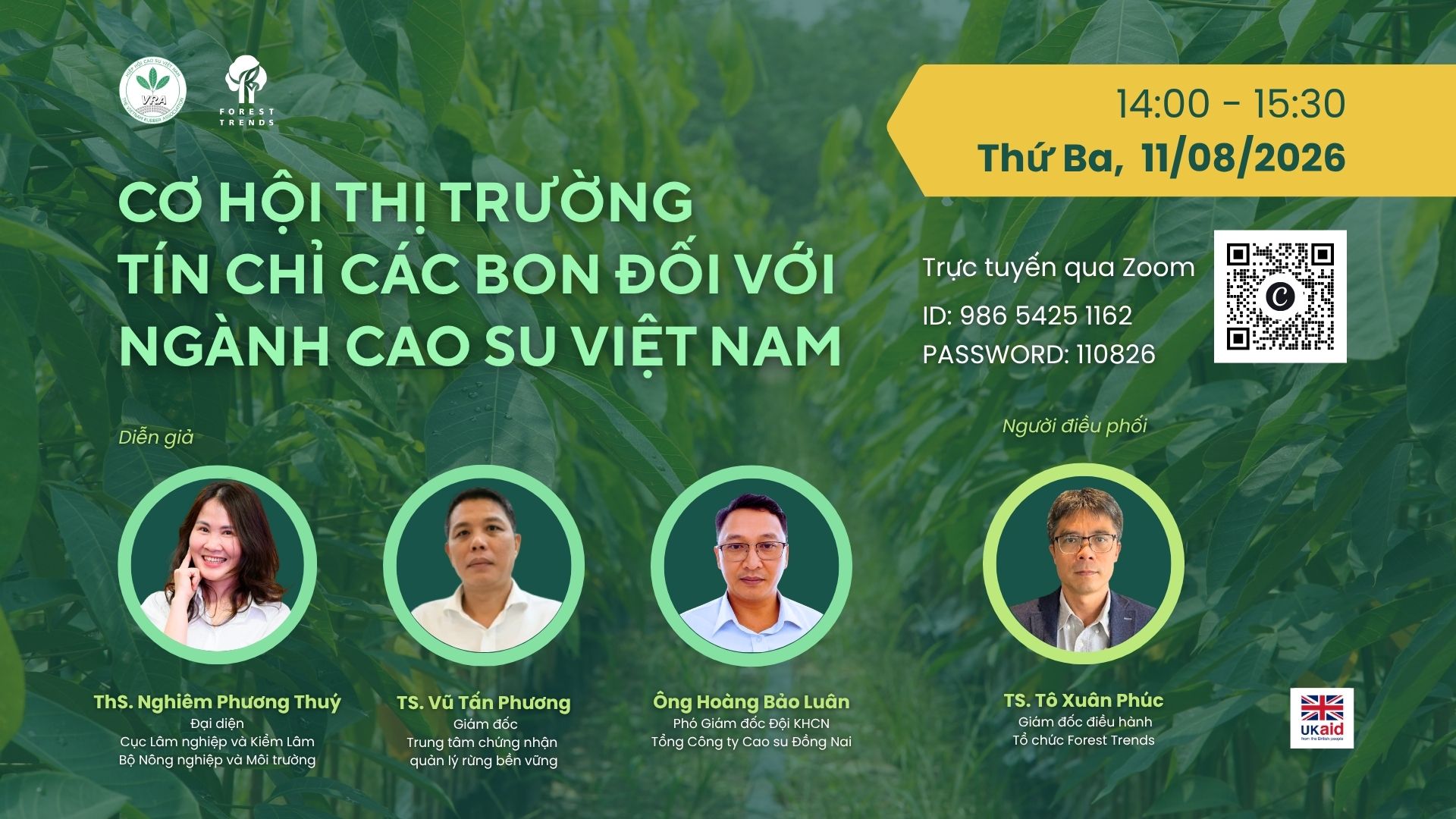 Webinar: Cơ hội thị trường tín chỉ các-bon đối với ngành cao su Việt Nam