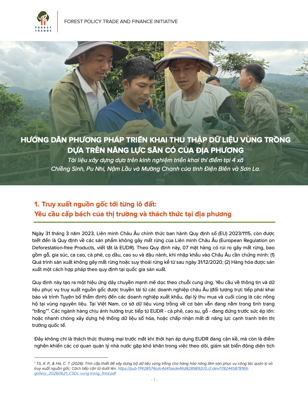 Hướng dẫn phương pháp triển khai thu thập dữ liệu vùng trồng dựa trên năng lực sẵn có của địa phương