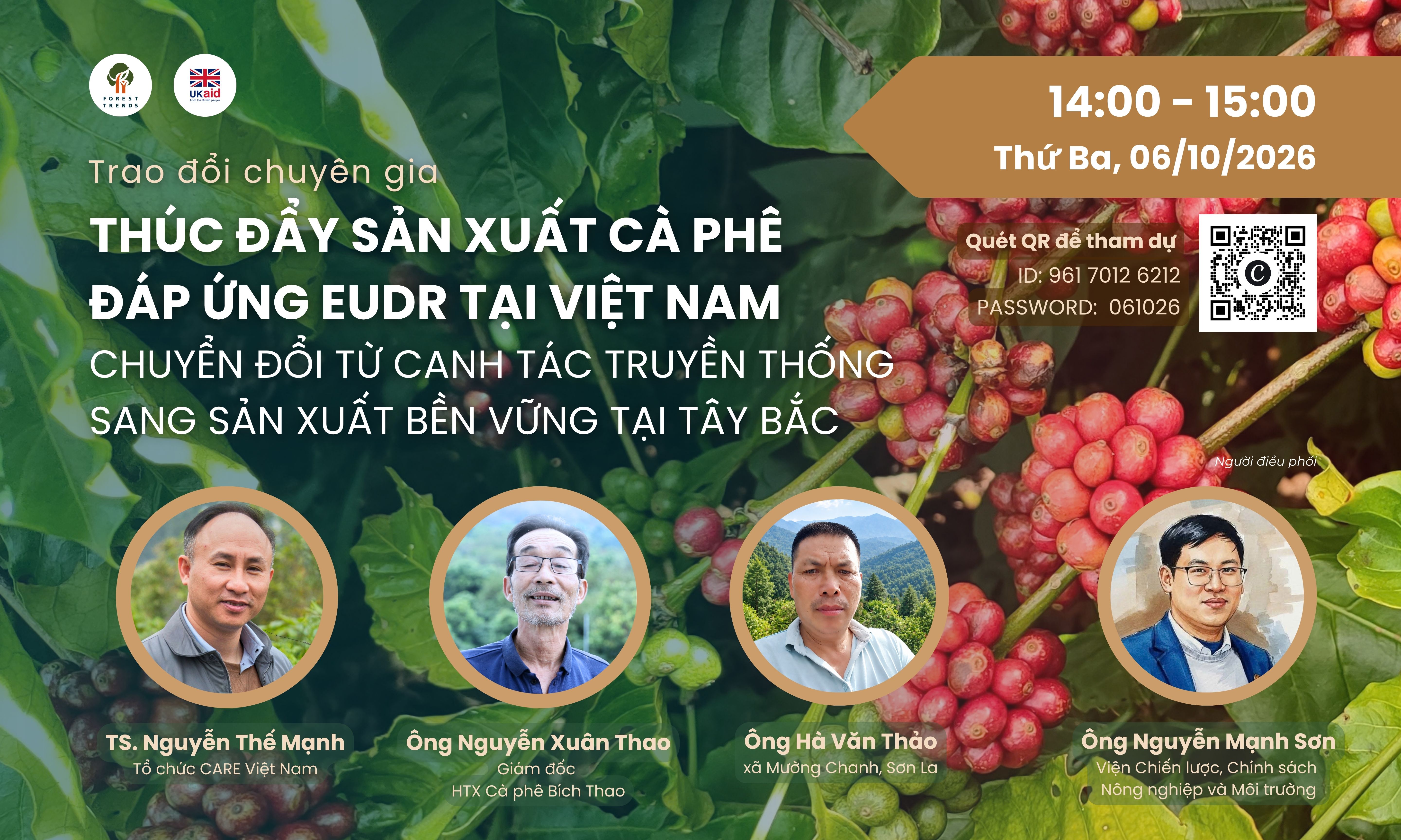 Trao đổi chuyên gia: Thúc đẩy sản xuất cà phê đáp ứng EUDR tại Việt Nam - Chuyển đổi từ canh tác truyền thống sang sản xuất bền vững tại Tây Bắc