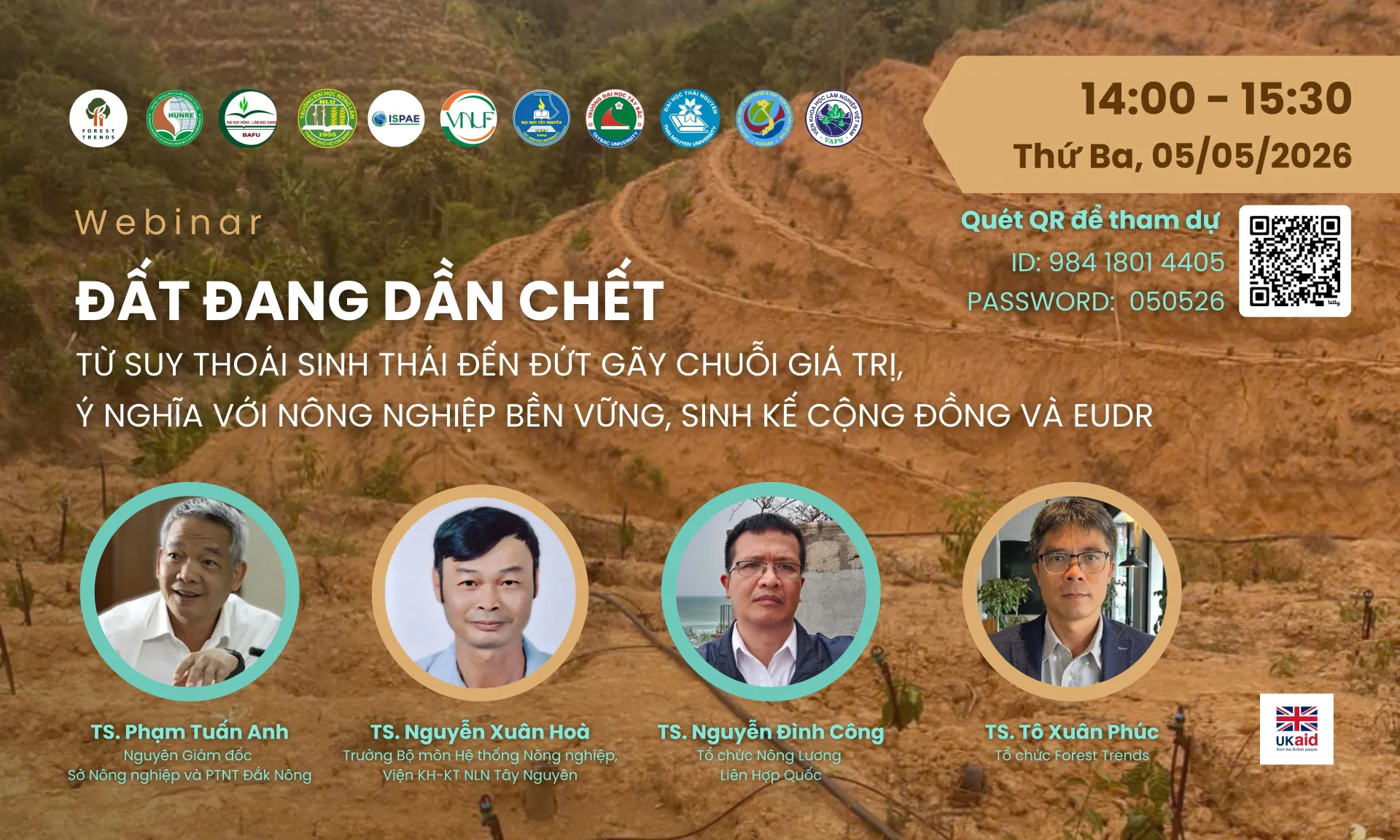 Webinar: Đất đang dần chết: Từ suy thoái sinh thái đến đứt gãy chuỗi giá trị, ý nghĩa với nông nghiệp bền vững, sinh kế cộng đồng và EUDR