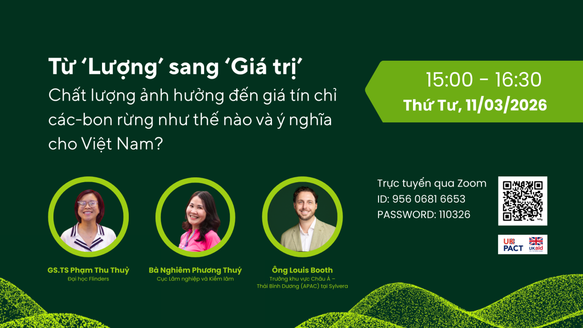 Từ ‘Lượng’ sang ‘Giá trị’: Chất lượng ảnh hưởng đến giá tín chỉ các-bon rừng như thế nào và ý nghĩa cho Việt Nam