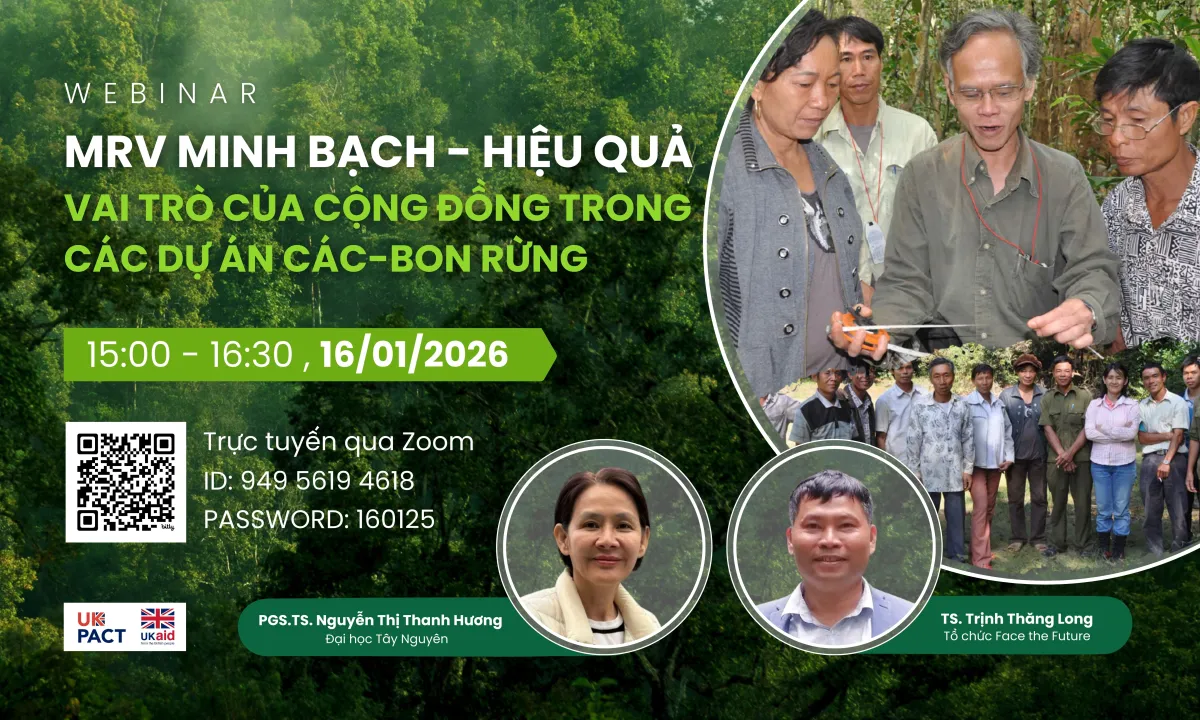 Webinar MRV hiệu quả – minh bạch: Vai trò của cộng đồng trong các dự án các-bon rừng