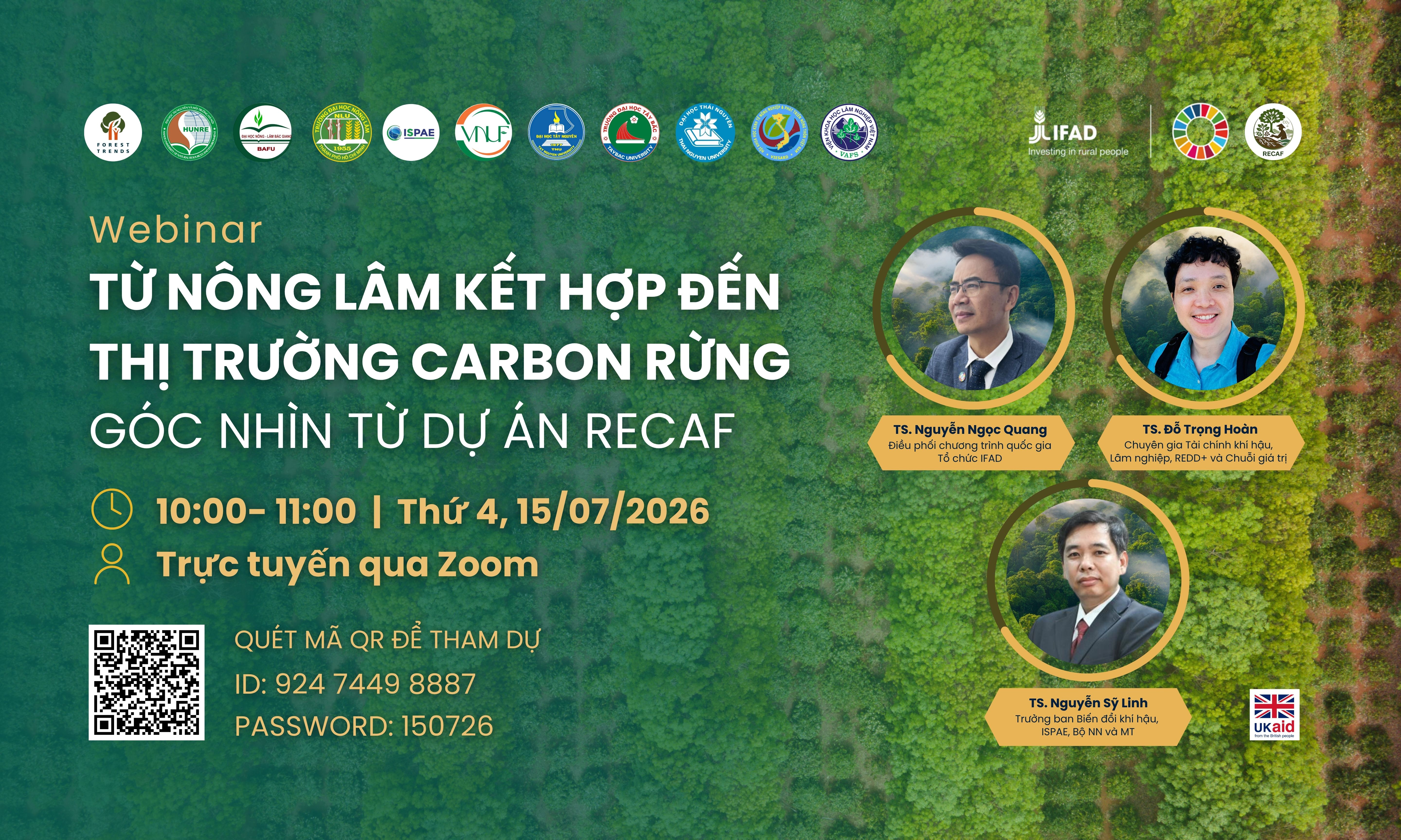 Webinar: Từ nông lâm kết hợp đến thị trường carbon rừng - Góc nhìn từ dự án RECAF