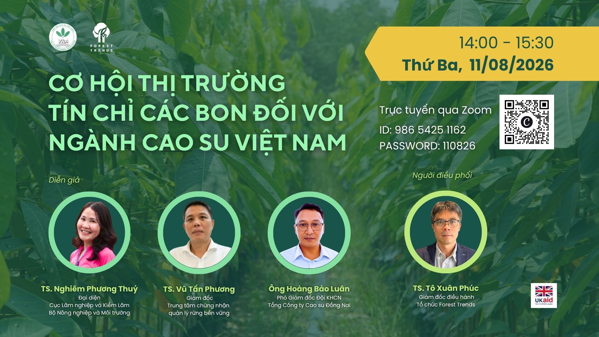 Webinar: Cơ hội thị trường tín chỉ các-bon đối với ngành cao su Việt Nam