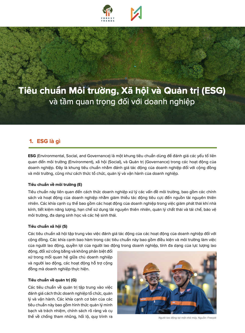 Tiêu chuẩn Môi trường, Xã hội, Quản trị (ESG) và tầm quan trọng với doanh nghiệp