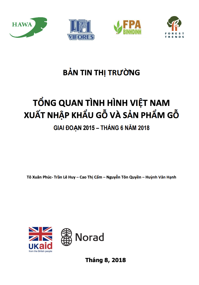Việt Nam xuất nhập khẩu gỗ và sản phẩm gỗ giai đoạn 2015 – 6 tháng năm 2018