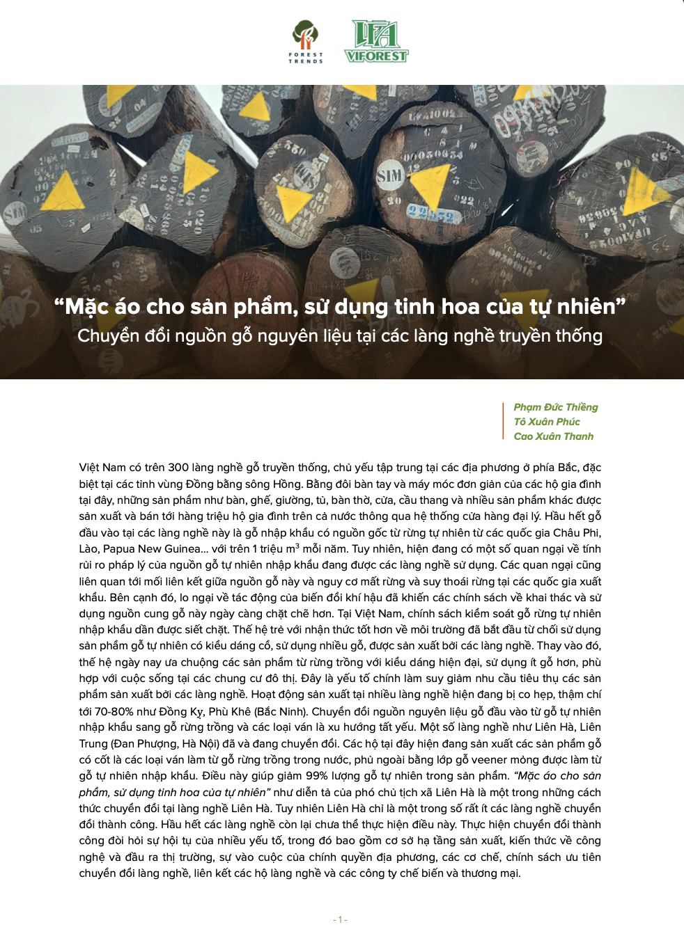 “Mặc áo cho sản phẩm, sử dụng tinh hoa của tự nhiên”: Chuyển đổi nguồn gỗ nguyên liệu tại các làng nghề truyền thống