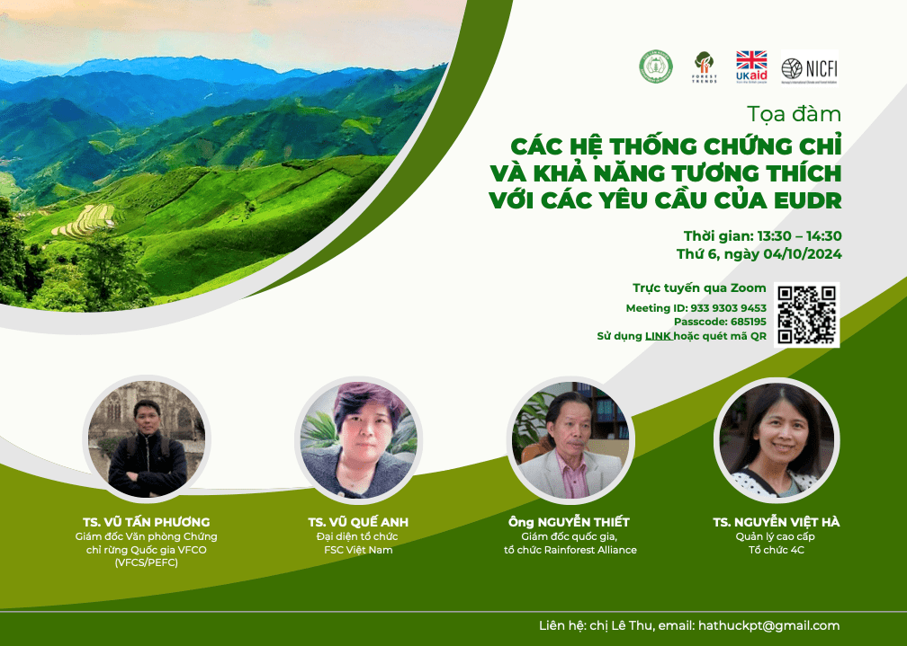 Toạ đàm: Các hệ thống chứng chỉ tự nguyện và tính tương thích với các yêu cầu EUDR