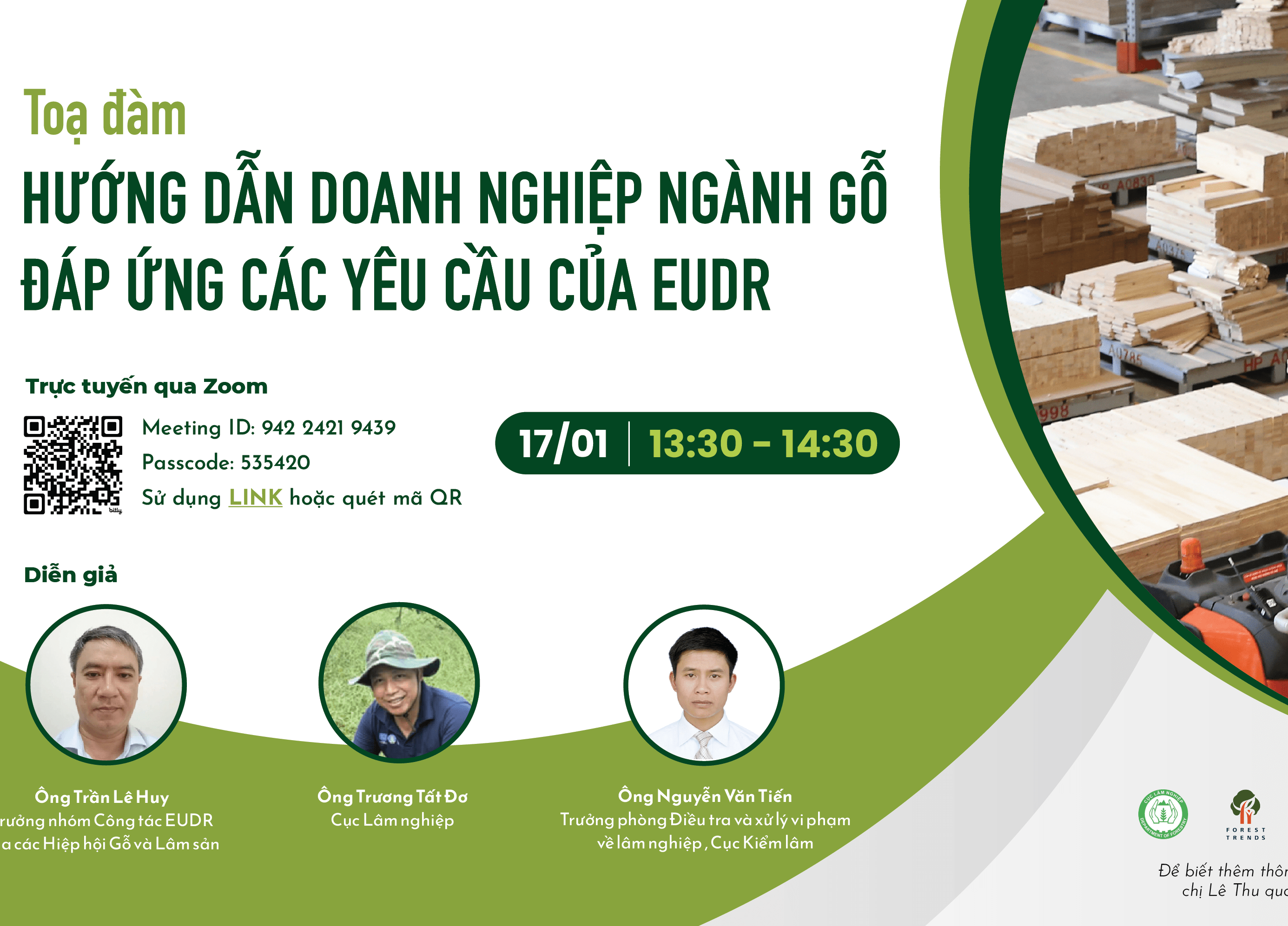 Toạ đàm: Hướng dẫn doanh nghiệp ngành gỗ đáp ứng các yêu cầu của EUDR
