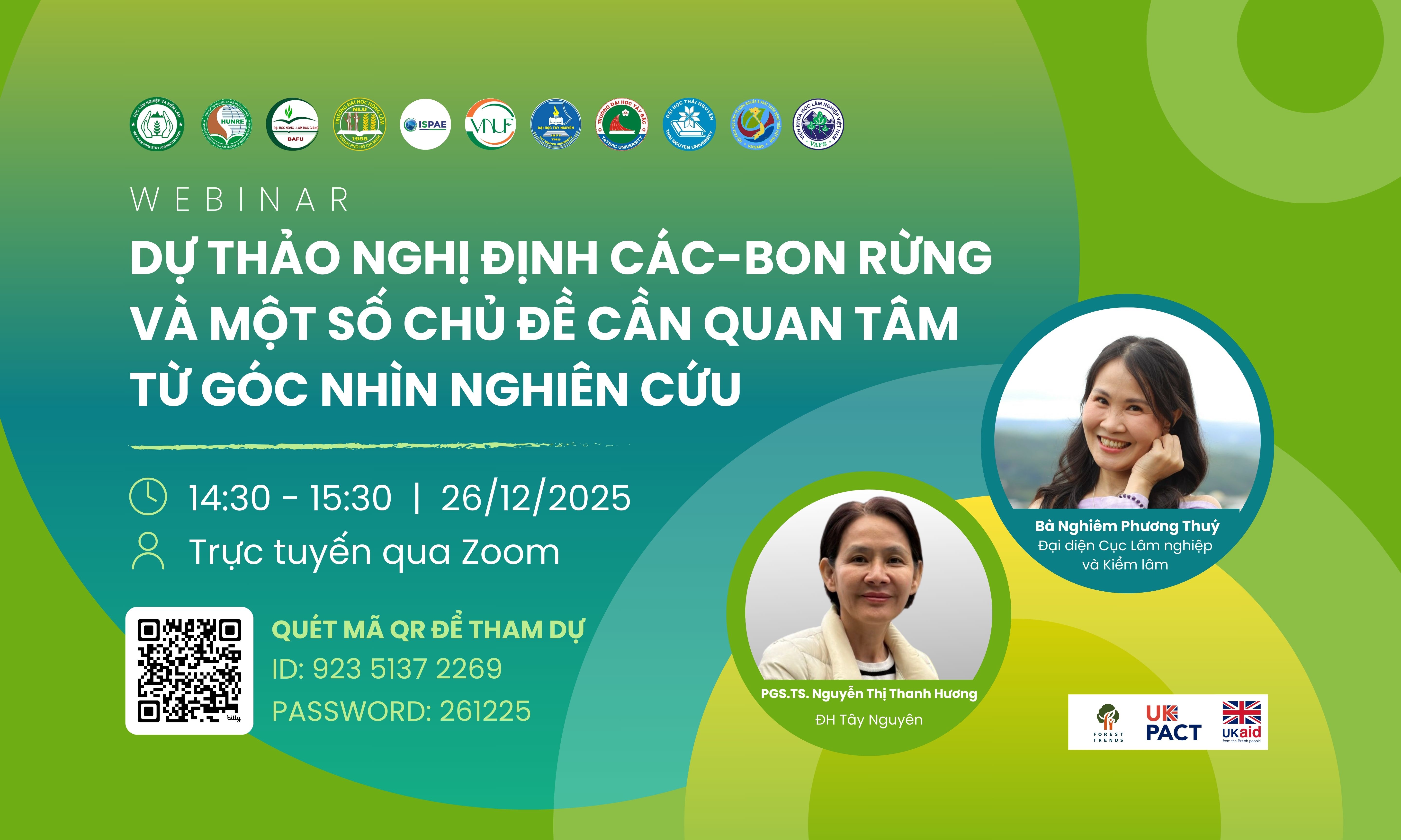 Webinar Dự thảo Nghị định Các-bon rừng và một số chủ đề cần quan tâm từ góc nhìn nghiên cứu